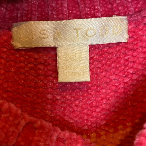 LISA TODD Striped Color Block Chenille Sweater Womens XS Colorful Cozy - Picture 3 of 7